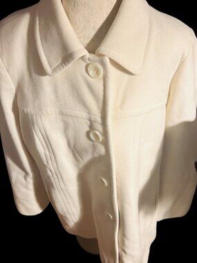 London Fog Ivory Wool Blend Coat 2X